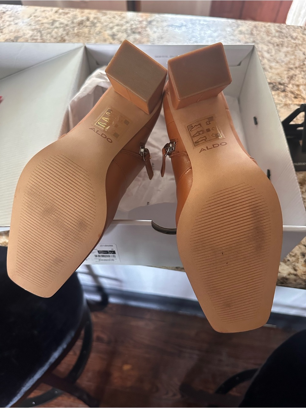 Aldo TheLiven Cognac Block Heel Ankle Boots - Picture 9 of 13